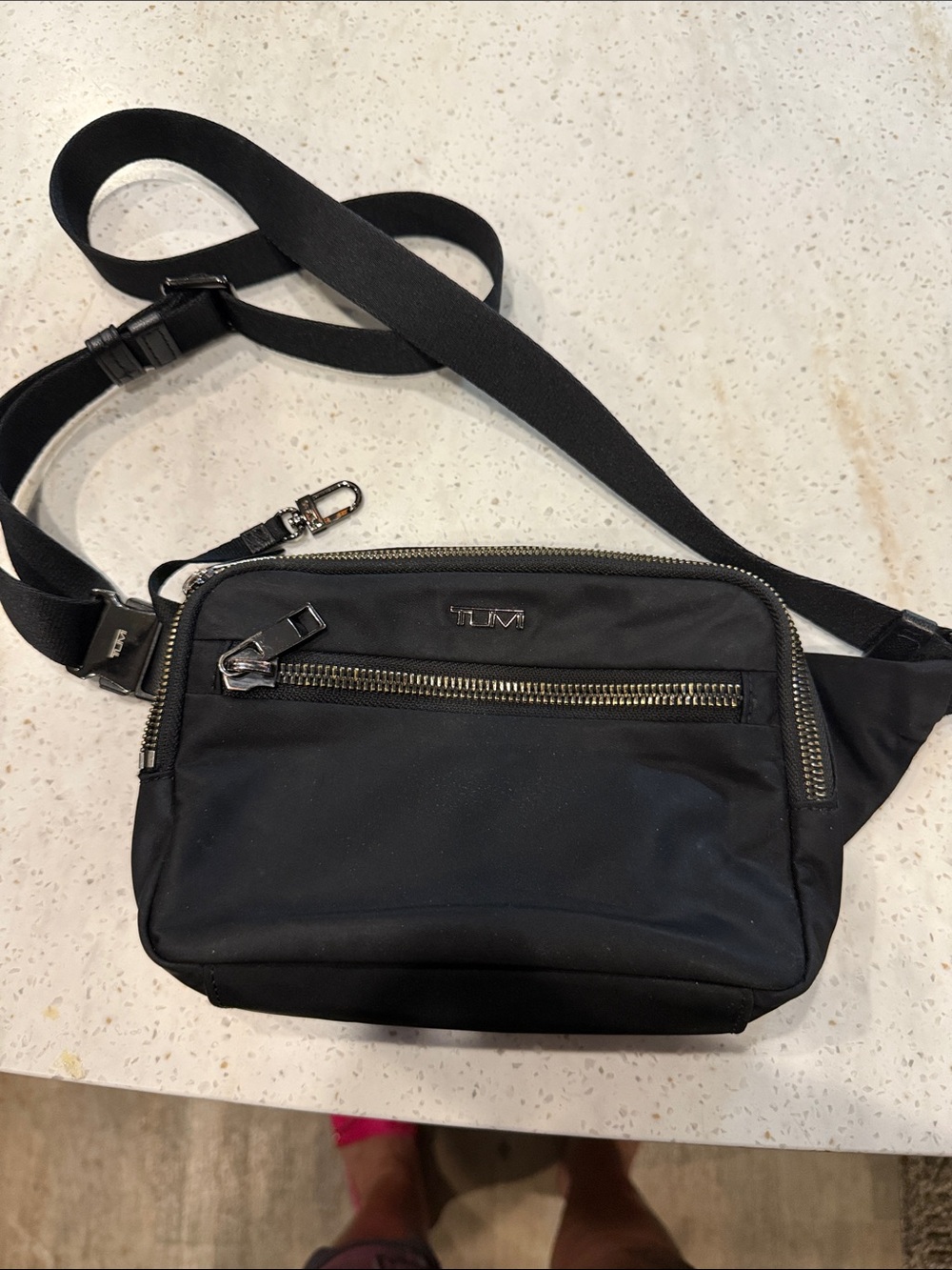 Tumi Black Nylon Crossbody Belt Bag